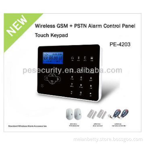 Touch Keypad Wireless GSM + PSTN Alarm System Package With Apple Desig